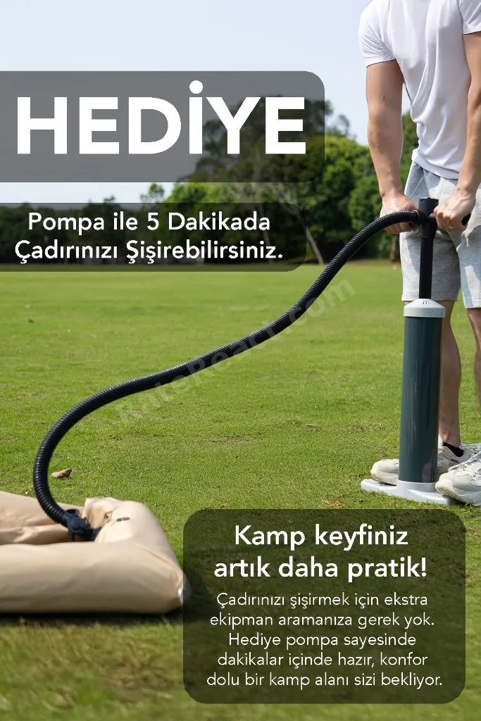 12 Kişilik Şişme Kamp Çadırı - 4 Mevsim Su Geçirmez Pencereli Kamp Çadırı 300x400 cm