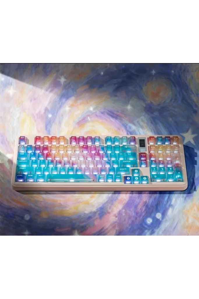 Nebula bulutu Keycaps Renkli Sisli Mekanik RGB Klavye Tuş Takımı