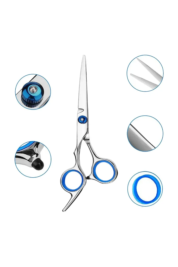 3 Parça 6 Inç 16 Cm Profesyonel Berber Kuaför Saç Bıyık Makas Set Düz Makas Jiletli Tarak Taraklar