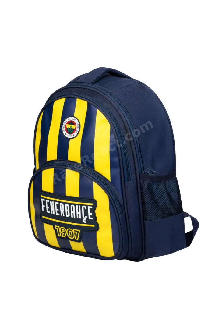 Lisanslı Çubuklu Okul Çantası - 3 Bölmeli Suni Deri Panelli Konforlu Sırt Çantası