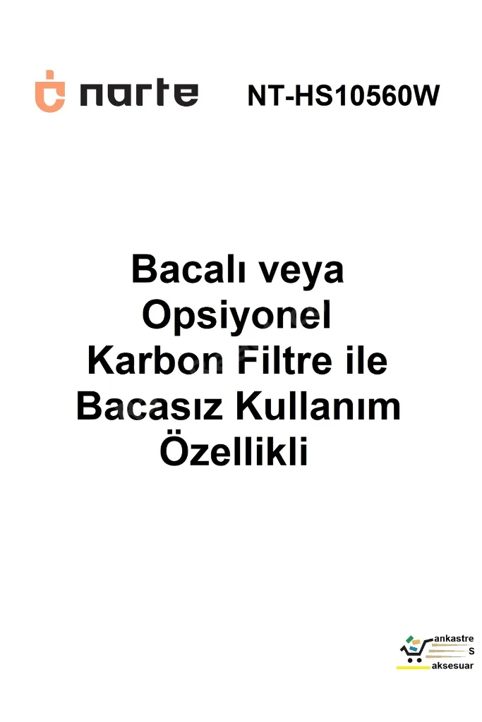 HS10560 Sürgülü Aspiratör 60cm 300m³ 41dB(A) Bacalı Opsiyonel Bacasız Çekmeli Ankastre