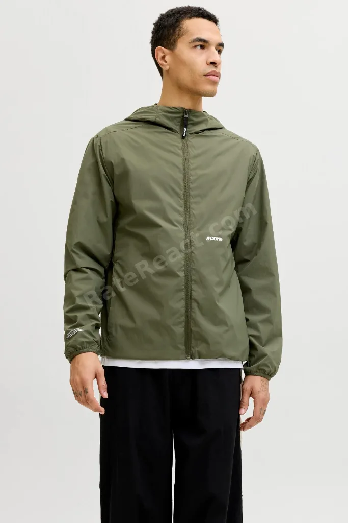 JCOCLUB Windbreaker Erkek Kapüşonlu Rüzgarlık Mont Hafif Yağmurluk