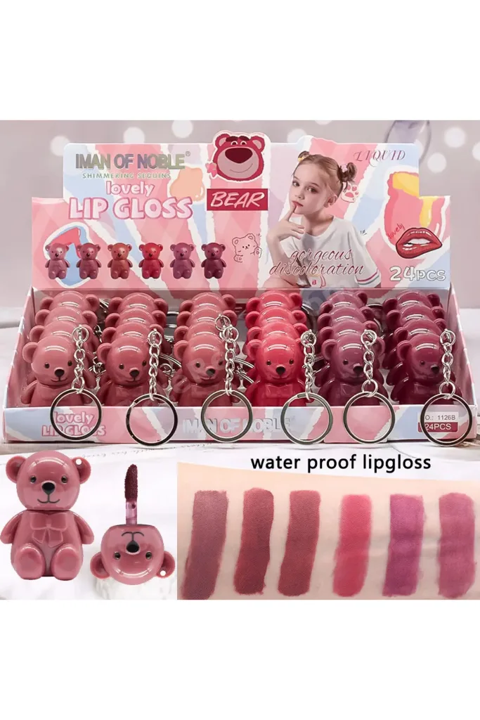 Teddy Sevimli Lip Gloss Mat Ruj Anahtarlık