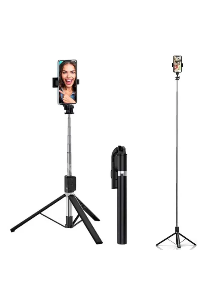 Led Işıklı tripot ve Selfie Çubuğu Bluetooth Kumandalı Kablosuz Selfie Stick 20 cm ile 70 cm