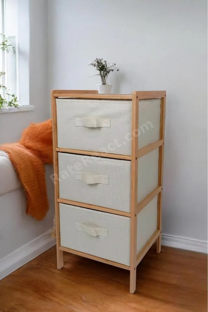 Bambu 3 Çekmeceli Dolap Organizer Çok Amaçlı Düzenleyici Şifonyer Db-0015