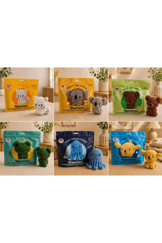 Amigurumi Köpek Örgü Seti (Danny The Dog) – Başlangıç Seviyesi Tığ İşi Oyuncak Yapım Kiti – Tüm Malzemeler Dahil