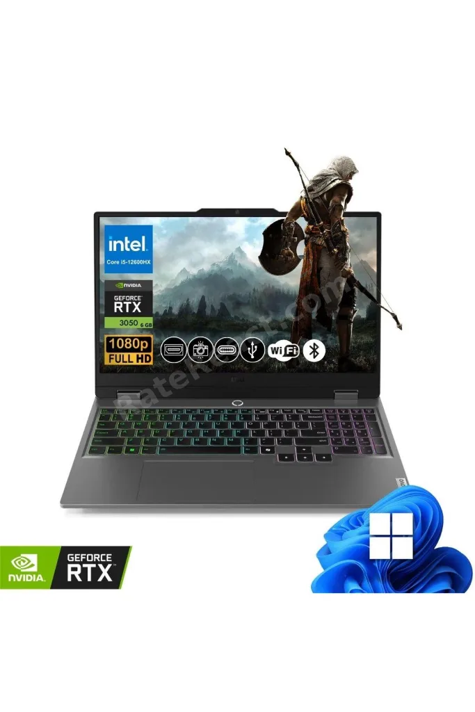 LOQ Gaming Notebook i5-12600HX 8GB RAM 1TB SSD RTX3050 6GB 15.6" FHD 144Hz IPS Win11 Pro 83GS