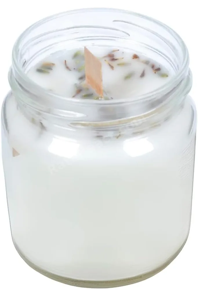 NS-era Lavanta Kokulu Taneli Dekoratif Ahşap Fitil 200 ml Kutulu Hediyelik Kavanoz Mum revif 827927