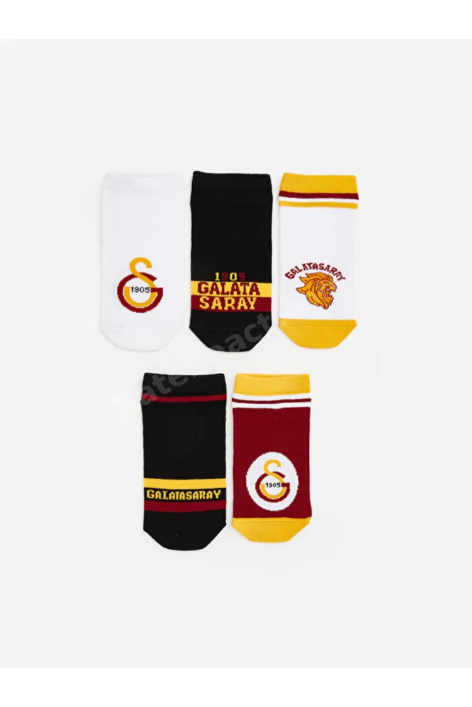 Timeless Clothing & Zamansız Seçimler Lisanslı İşlemeli Erkek Çocuk Patik Çorap 5'li