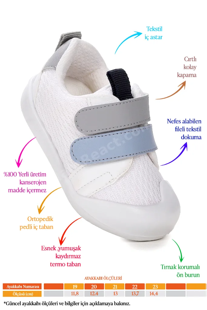 Textile İlk Adım Cırtlı Erkek Bebek Spor Ayakkabı
