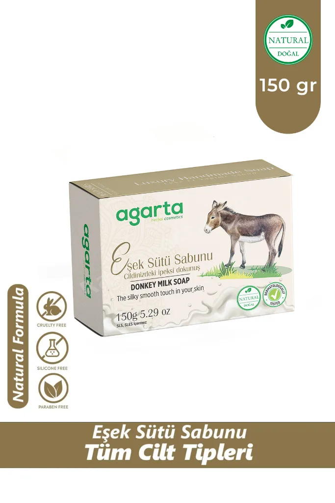 Parlak Ve Pürüzsüz Ciltler Için Doğal El Yapımı Eşek Sütü Sabunu 150 gr