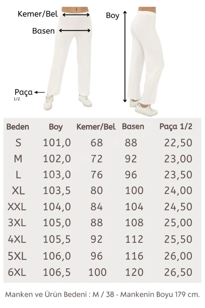 Extra Yumuşak Uzun Viskon Pantolon Home&Outdoor-Krem