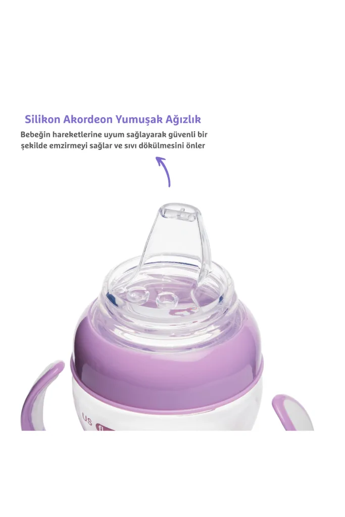 Duyarlı Geçiş Bardağı | 4 Ay+ | 118 ml | Sızdırmaz & Ergonomik Kulplu | Mor