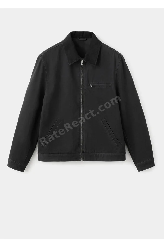 Fitilli kadife yakalı denim ceket