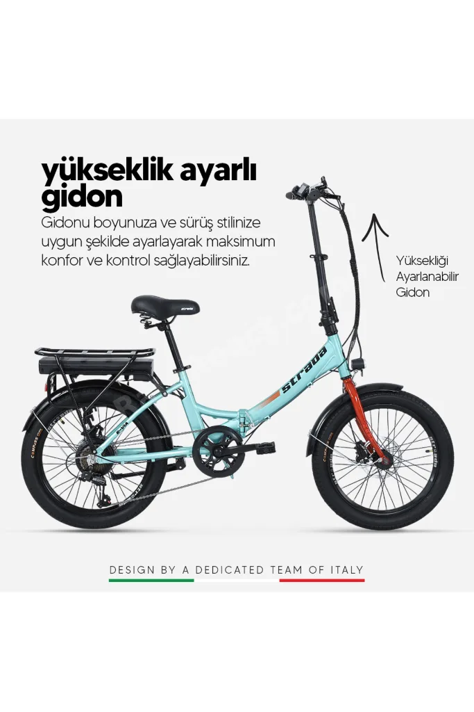 E-Rapido Hidrolik Disk 20 Jant Katlanabilir Elektrikli Bisiklet