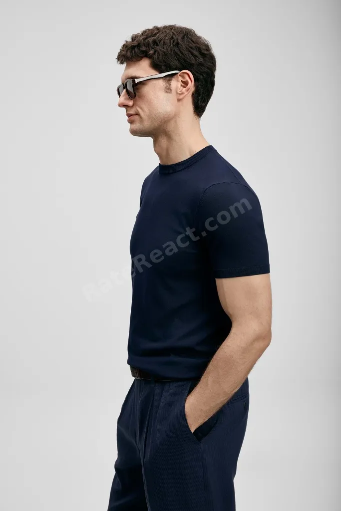 111090156 Tıno Erkek Modal Karışımlı T- Shirt Erkek T-Shirt LACİVERT