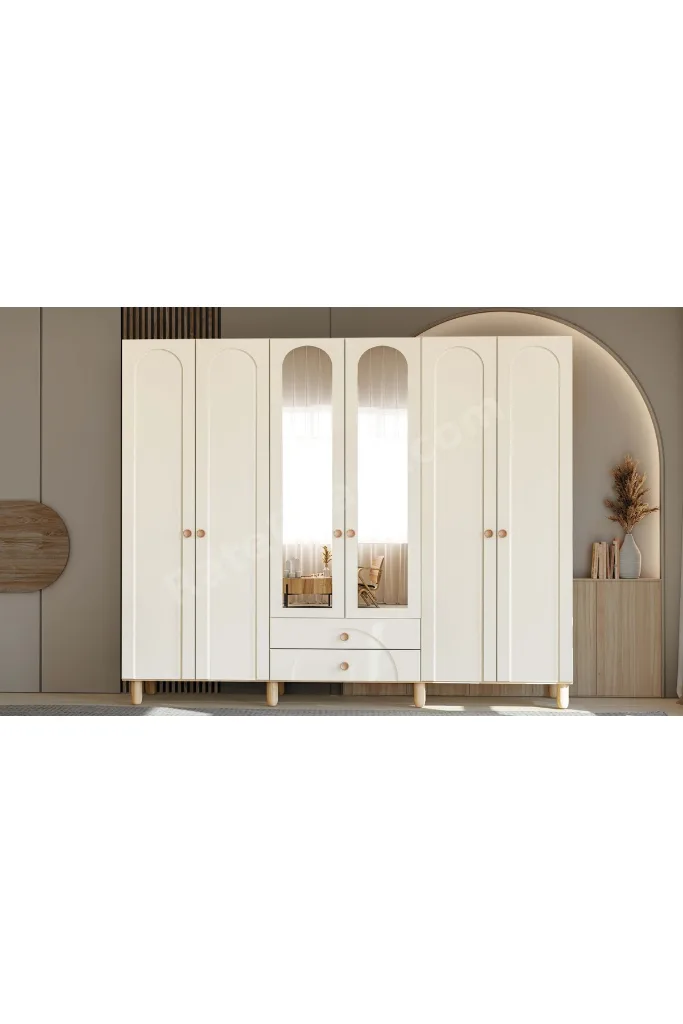 Papatya 6 Kapaklı Gardrop / 6 Kapılı Dolap / Komple MDF / Modern Tasarım
