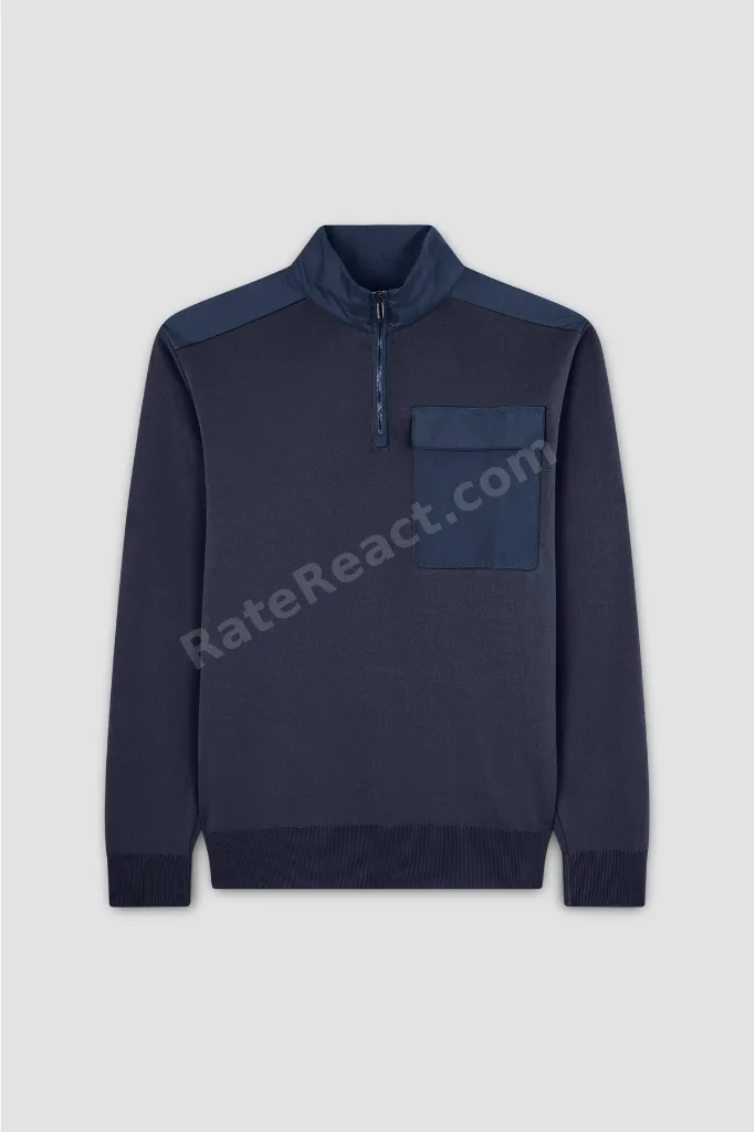 COTTON ZIPPED SWEATER