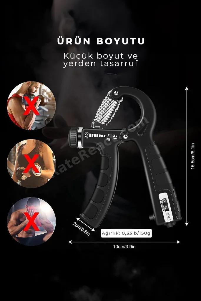 El Yayı Siyah Renkli Bilek Egzersizleri Kas Güçlendirme Spor Aleti Direnç Bandı Bilek Güçlendirici