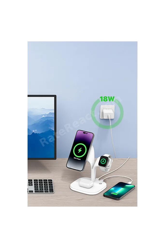 YM-UD22 Kablosuz Şarj Masaüstü Set - Pembe