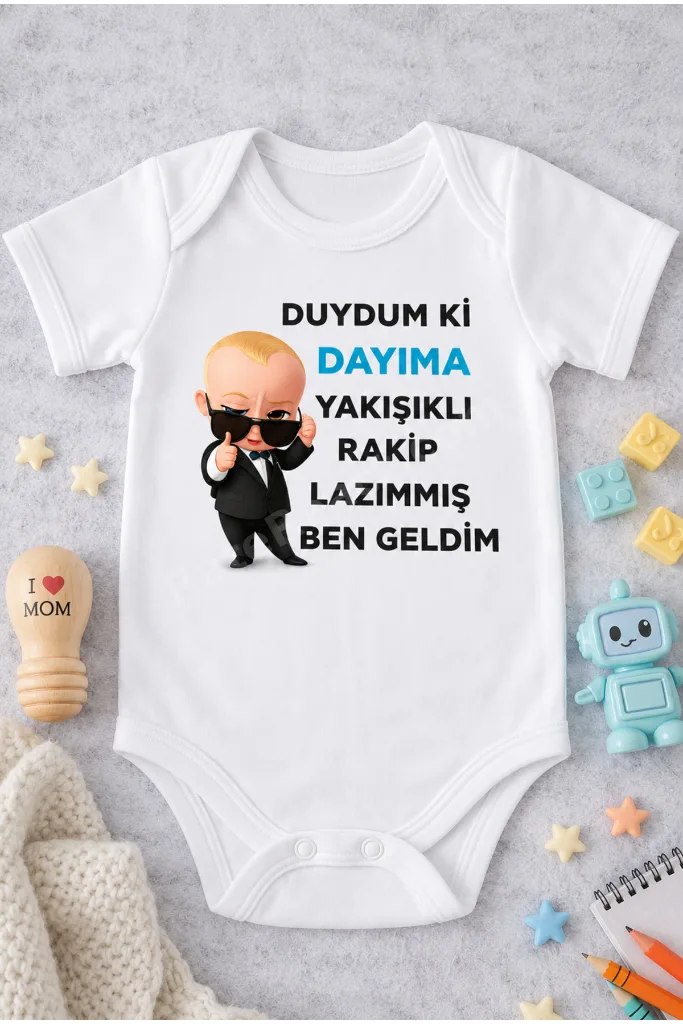 DAYIM yazılı zıbın dedeye hediye bebek zıbın
