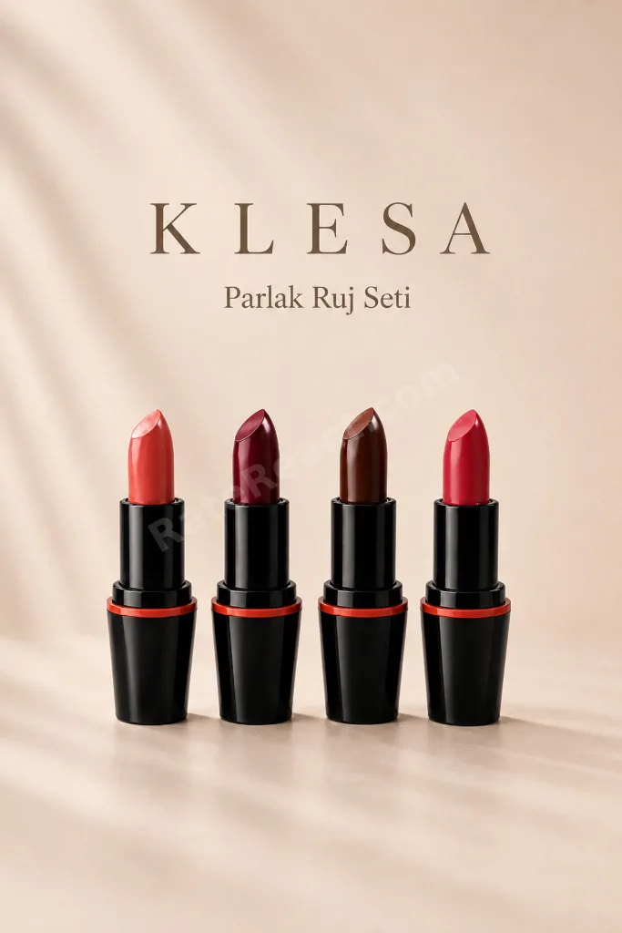 4'lü Parlak Ruj Seti 1 Nude Bordo Kahve Pembe Dudak Ruju
