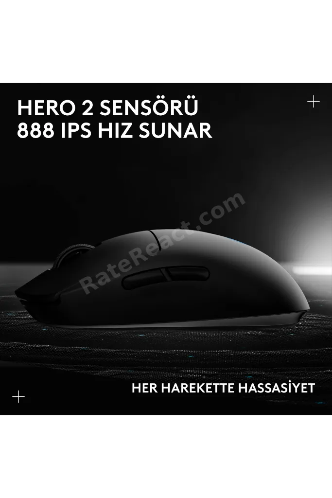 G PRO 2 LIGHTSPEED HERO 2 32K DPI Sensör PC/Mac için Kablosuz Oyuncu Mouse, Siyah 910-007296
