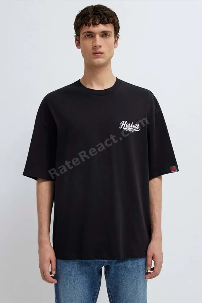 M0613354 Hasketti 24 Racing Baskılı Tişört Erkek T-Shirt SİYAH