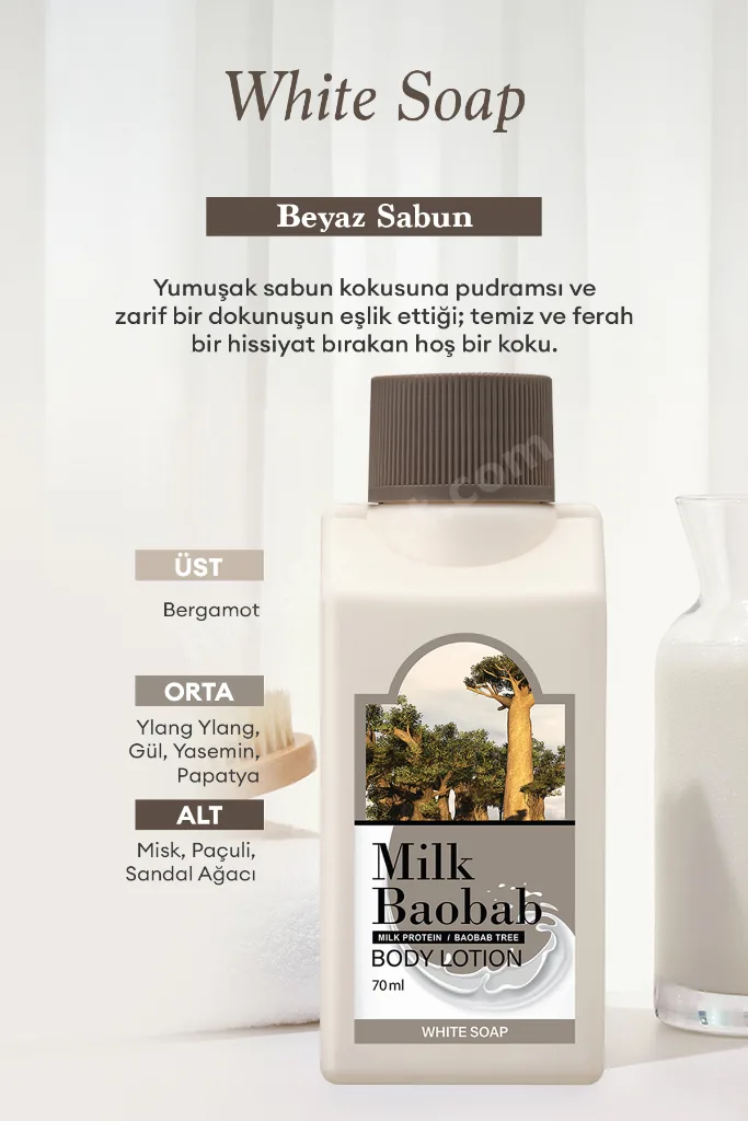 Pantenol İçeren Nemlendirici Vücut Losyonu Original Body Lotion (White Soap) 70ml