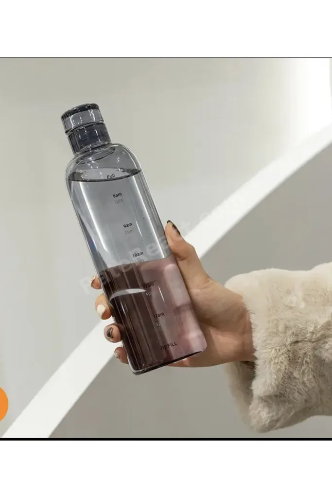 Sağlıklı Cam Su Şişesi 500ml Motivasyonlu Sızdırmaz Matara Suluk Borosilikat Cam
