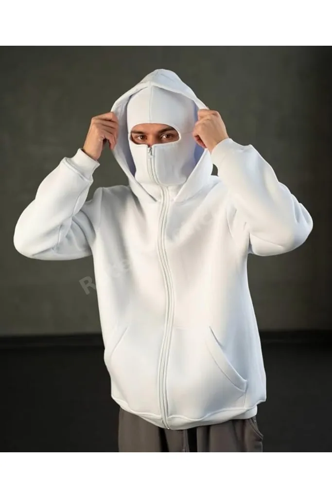 Style Vers Balaclava Tam Fermuarlı Kapüşonlu Maske Kapüşonlu