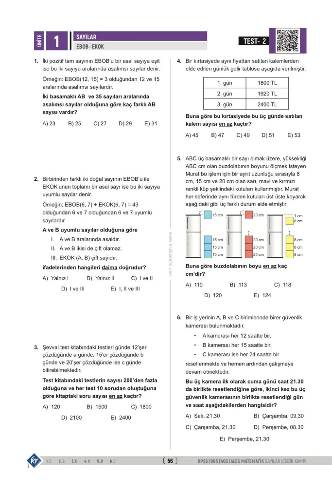 Gerçel Matematik KPSS DGS AGS ALES Sayılar Cebir İlk 15 Konuyu Fulle