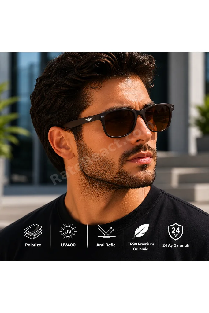 COL 119 Yeni Premium Seri Rb Model Polarize Erkek Güneş Gözlüğü-Polarize-UV400-Anti Refle 3 lü Korum