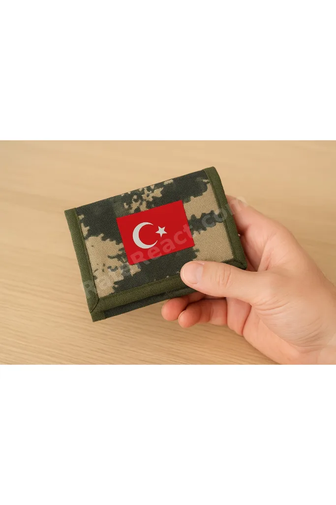 Unisex Yeşil Boyun Askılı Asker Cüzdanı