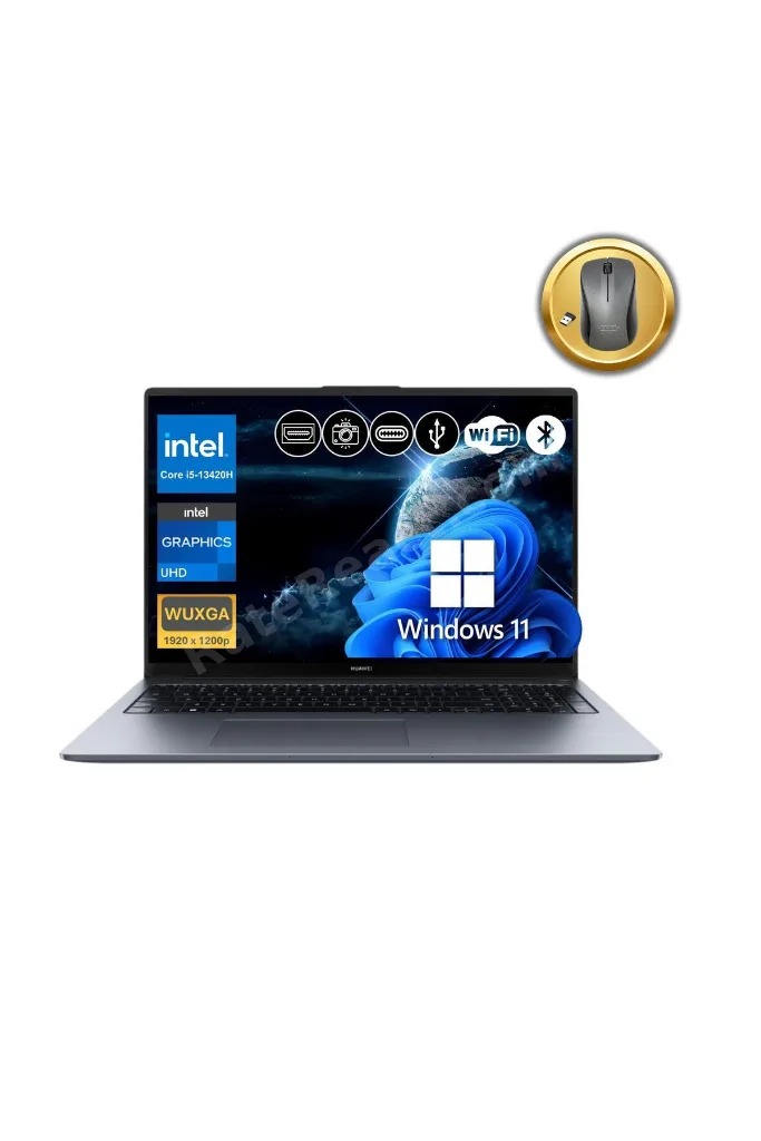 MateBook D16 i5-13420H 16GB RAM 1TB SSD 16" FHD IPS Win11Pro Notebook+Mouse (MCLG-W5651 A30)