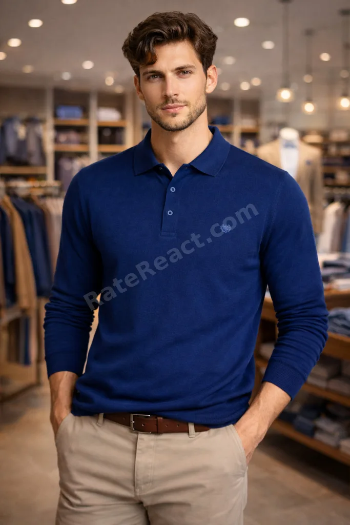 BÜYÜK BEDEN (3XL-4XL)YUMUŞAK DOKU ,PAMUKLU ,POLO YAKALI, KAZAK MAVİ