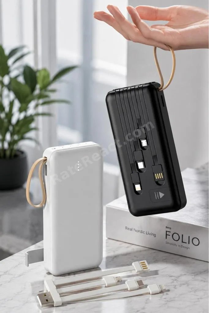 Taşınabilir Batarya 20000 Mah Ledli 4 Çıkışlı Powerbank TRM-1021 Beyaz