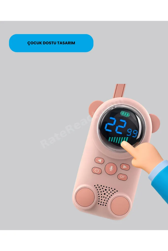 ACONCEPT LCD Ekranlı Çocuk Telsizi – İki Yönlü Ses, 1-3 km (30210) Çekim Mesafesi