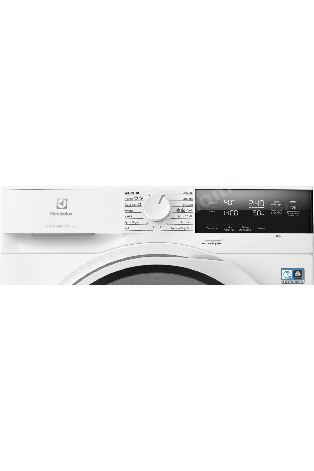 EW6F3494T 600 Serisi SensiCare 9 kg 1400 devir A sınıfı Çamaşır Makinesi
