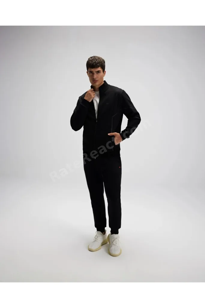 Erkek Fermuarlı Sweat EM545-BK