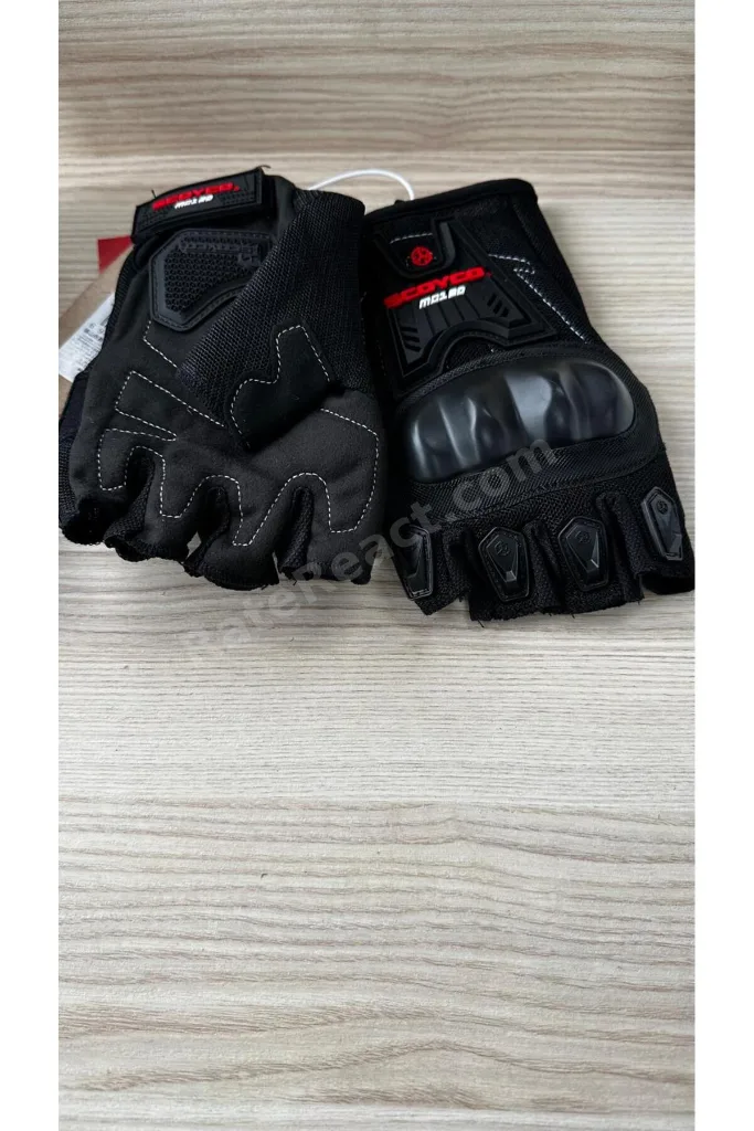 Yarım Korumalı Motorcu Eldiveni Siyah