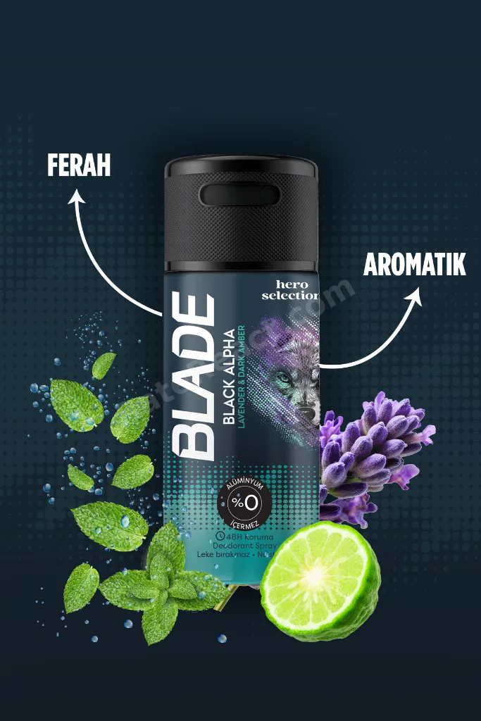 Black Alpha Erkek Alüminyumsuz Deodorant 4x90 Ml Hızlı Kurur, Leke Bırakmaz