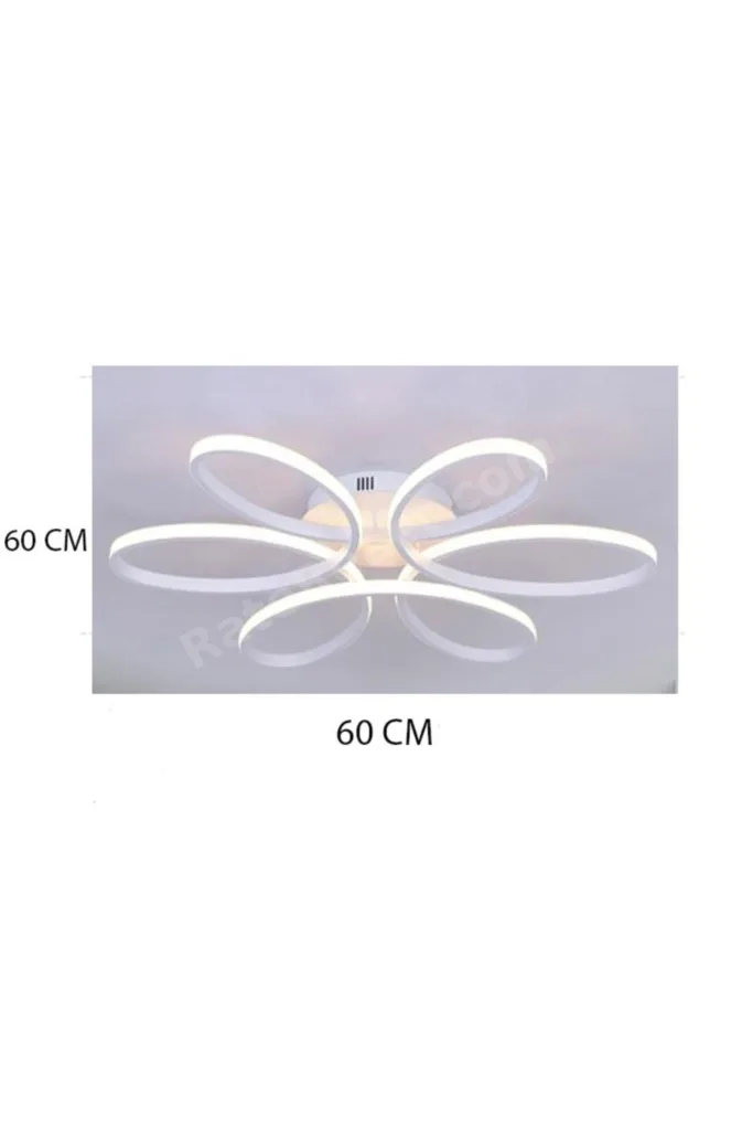 Modern Stella Beyaz Kasa Beyaz Ledli Plofonyer Avize 60 Cm Çap