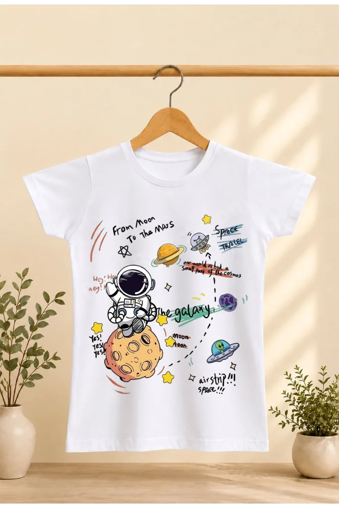 Çocuk T-Shirt Yazılı İyiyim Ama Deliricem Gibi Baskılı %100 Pamuk Kısa Kol T-Shirt