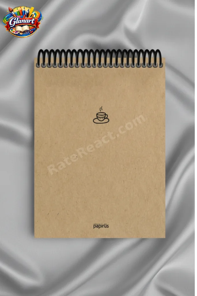 üstten spiralli 100 yaprak çizgisiz orta boy sert kapak bloknot defter kraft kağıt 16x23 cm