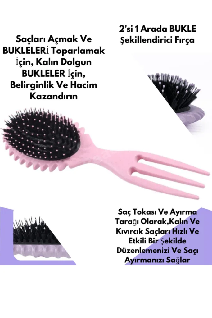 Kıvırcık Saç Tarağı Bukle Tarağı Saç Şekillendirme Seti Mucizevi Tarak Magical Curl Saç Fırçası