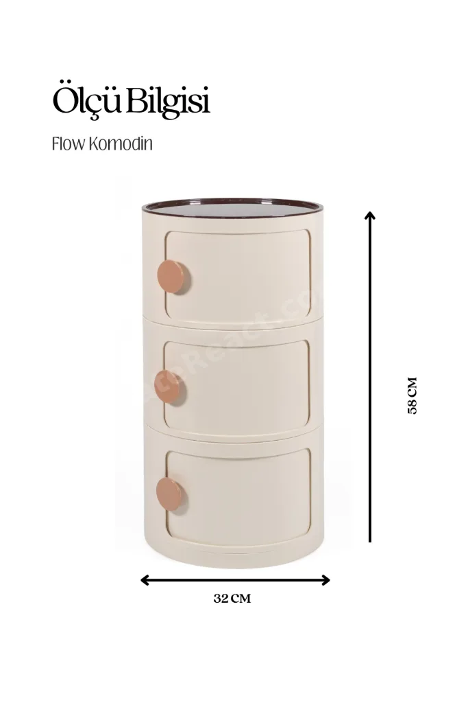 Flow 3 Çekmeceli Komodin-Sarı