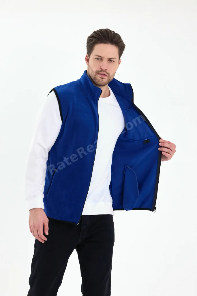 Erkek Tam Fermuarlı Spor Polar Yelek