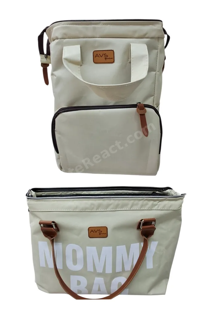 2 Li Momy Bag Anne Bebek Bakım Sırt Çantası & Anne Bebek El ve Omuz Çantası