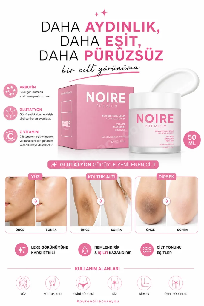 Cilt Beyazlatıcı & Ton Eşitleyici Krem - Genital Bölge– Leke Temizleme - Glutatyon,Arbutin - 50 ML